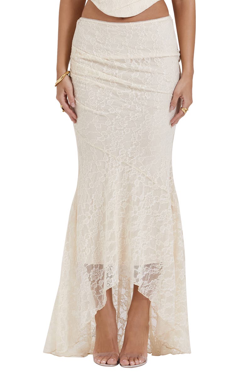 HOUSE OF CB Therese Floral Lace Maxi Skirt, Main, color, Vintage Cream