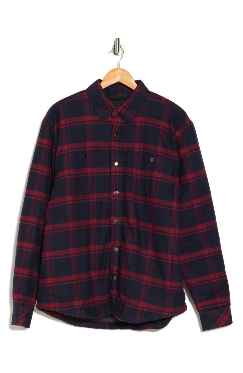 Coastaoro Tristan Plaid Flannel Shirt Jacket, Alternate, color, Merlot