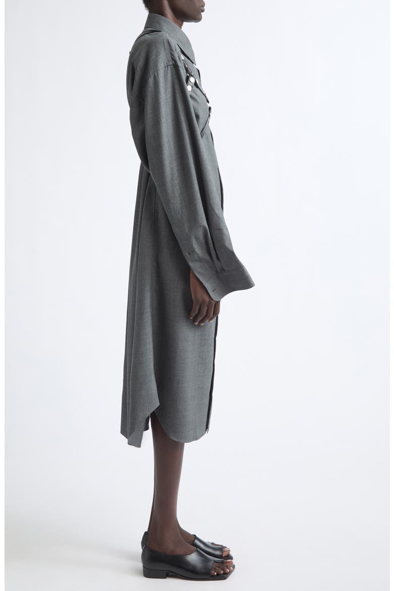 Tropical Wool Harness Shirtdress, Alternate, color, TOP GREY X BLACK