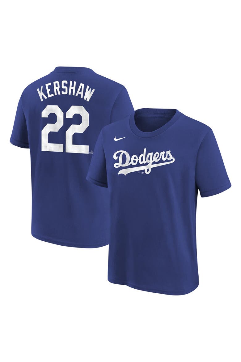 Men's Nike Clayton Kershaw Royal Los Angeles Dodgers Fuse Name & Number T-Shirt, Main, color, Royal