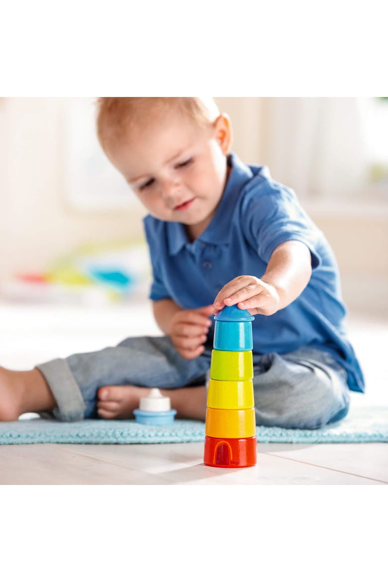 Lighthouse Wooden Rainbow Stacker, Alternate, color, Multi