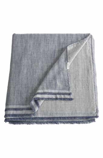 Calvin Klein Fine Weave Linen & Cotton Blend Throw Blanket