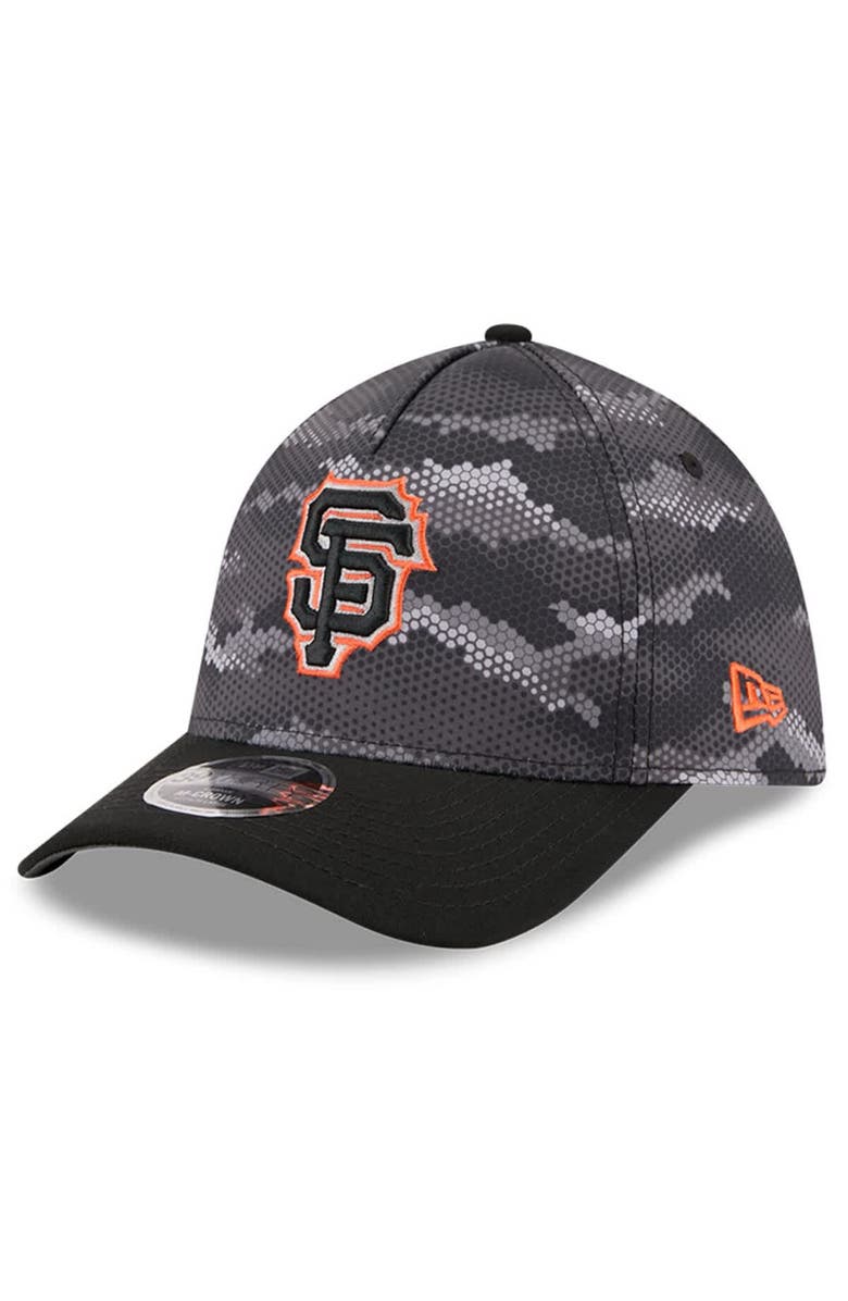 New Era Men's New Era Black San Francisco Giants Camo 39THIRTY A-Frame Flex Hat, Main, color, Black