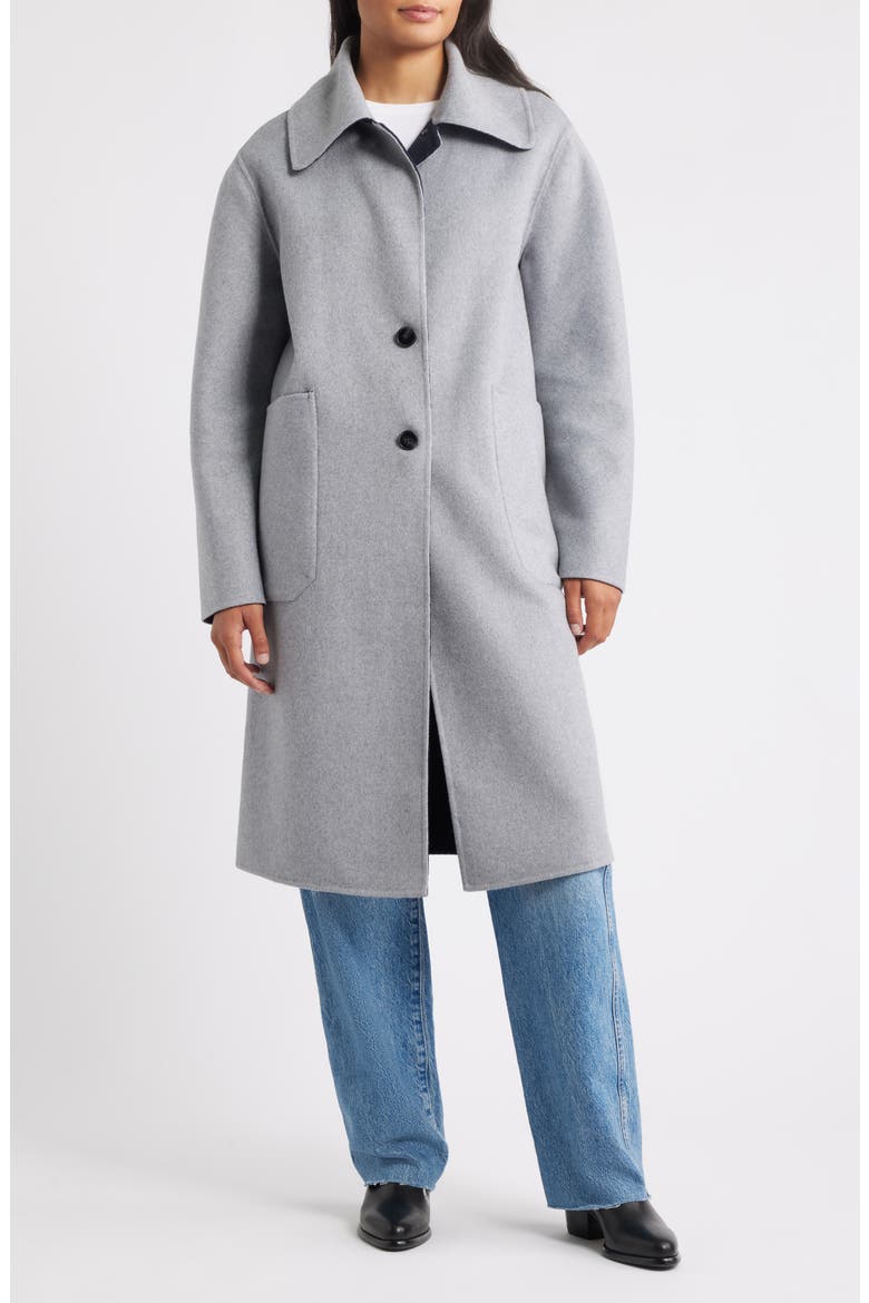 Brushed Double Face Overcoat, Main, color, LIGHT GREY
