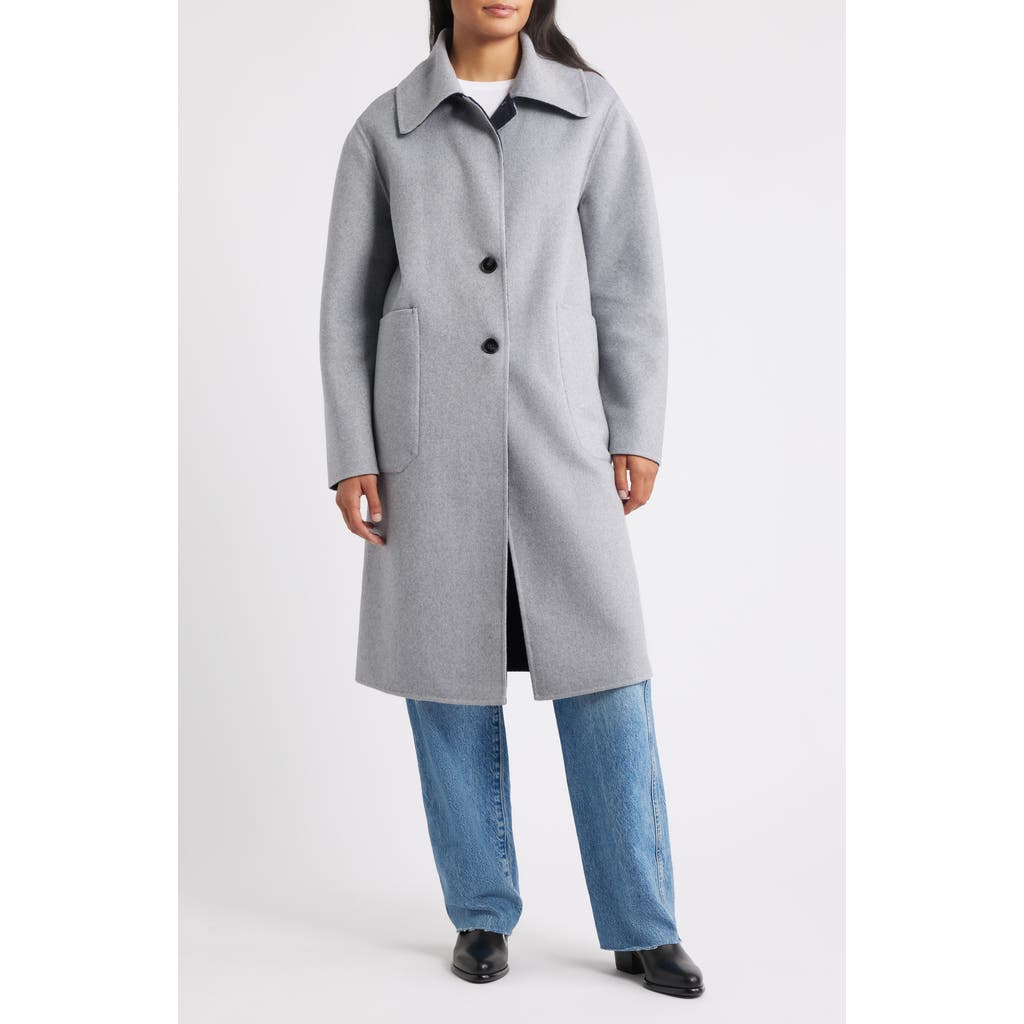 Bernardo Brushed Double Face Overcoat In Gray