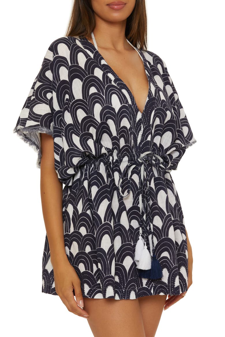 Arches Cotton Cover-Up Tunic, Alternate, color, INK