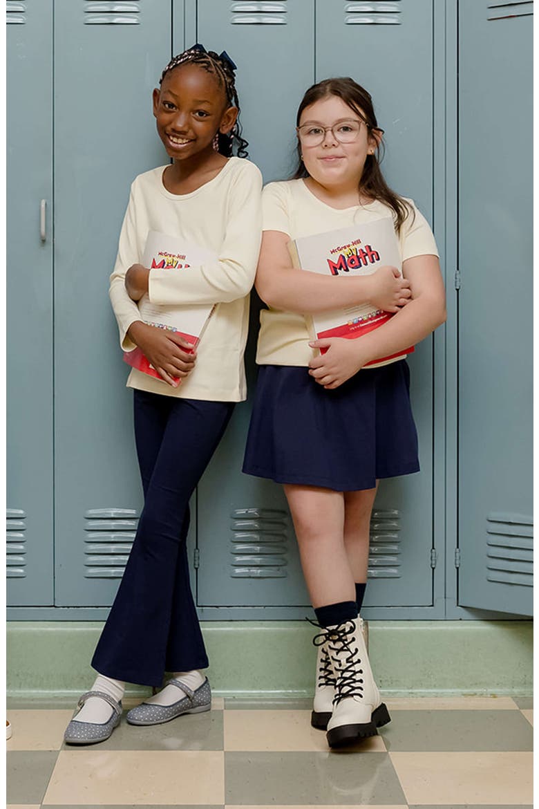 Organic Cotton Girls Pocket Skorts, Alternate, color, Navy