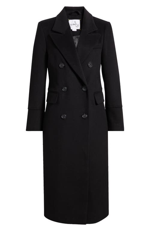 Sam Edelman Doubled Breasted Wool Blend Military Coat In Black