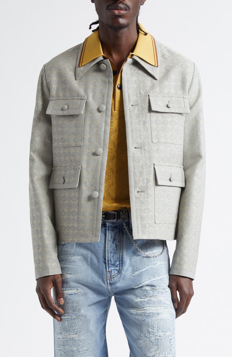 AMIRI MA Quad Jacquard 4-Pocket Cotton & Wool Utility Jacket, Main, color, 