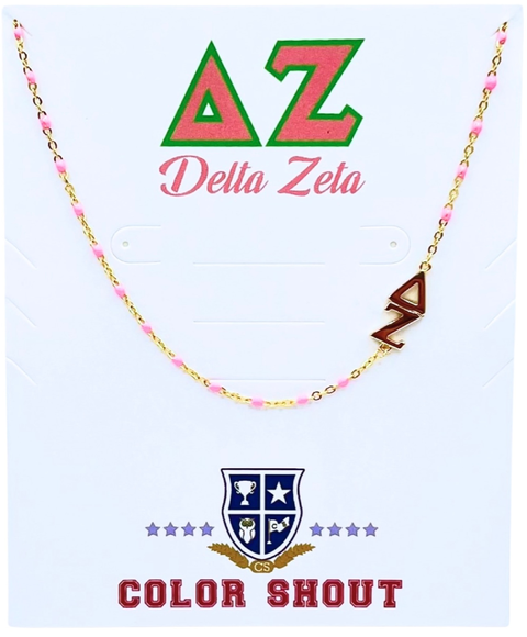 Delta Zeta Greek Letter Side Set Necklace