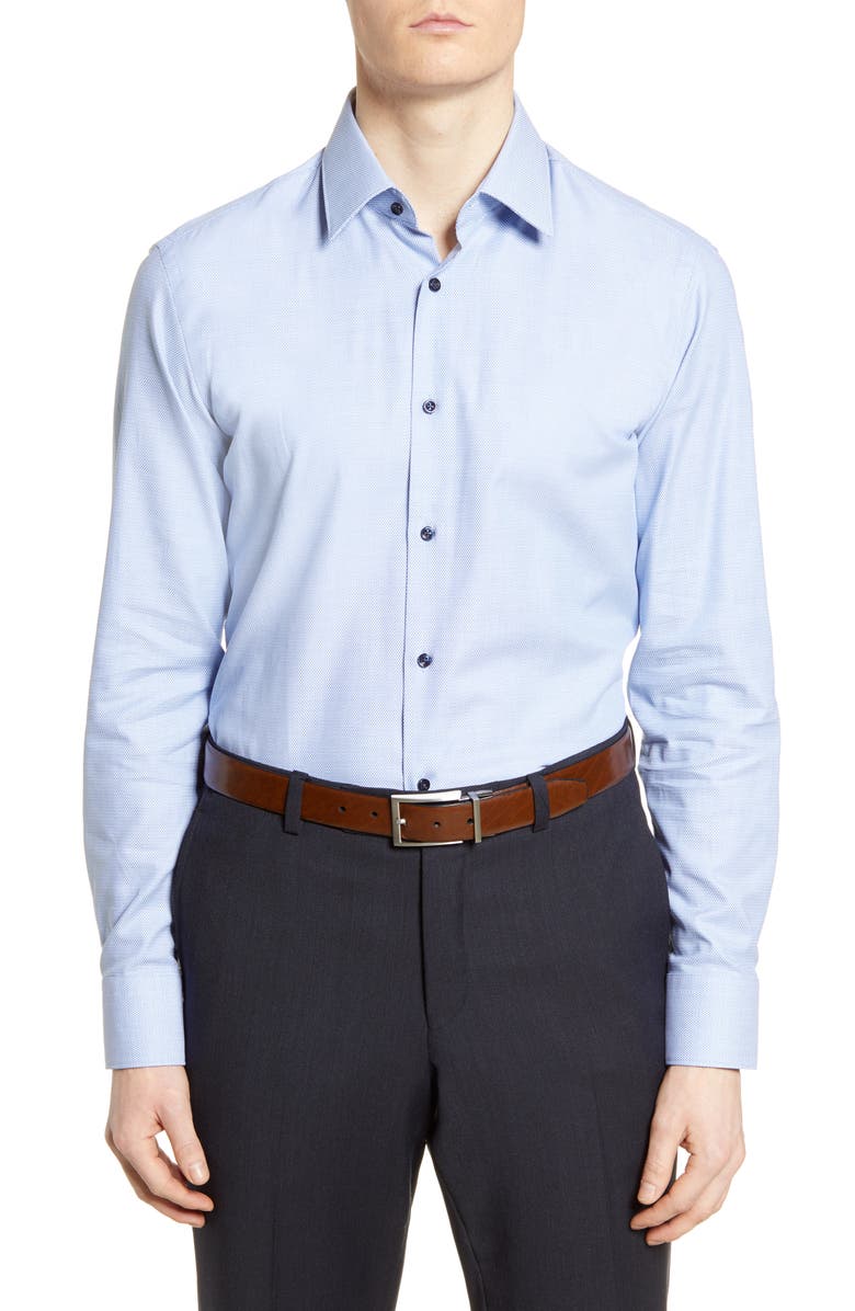 BOSS Slim Fit Geometric Dress Shirt, Main, color,