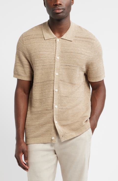 Short Sleeve Linen & Cotton Cardigan