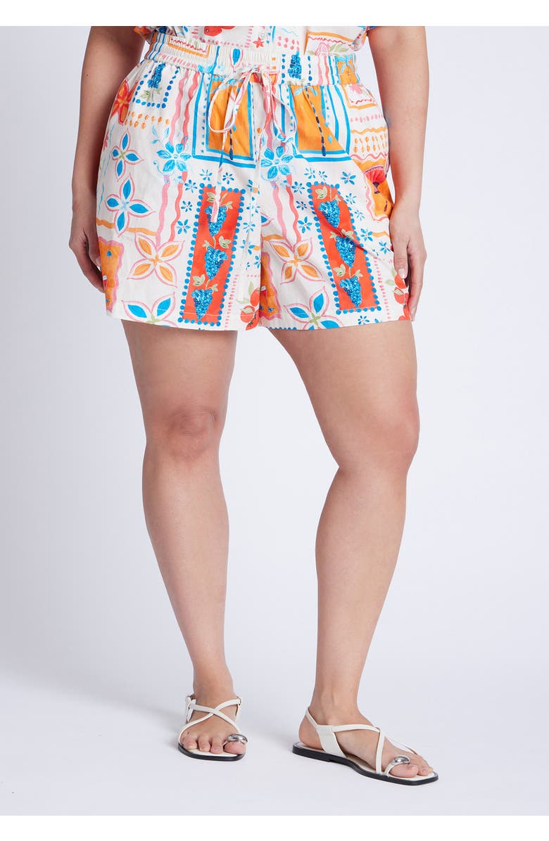 ELOQUII Pull On Printed Short, Alternate, color,