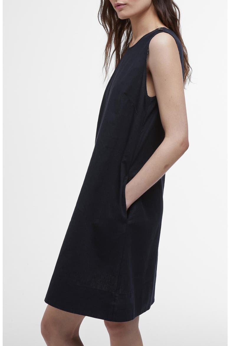 Lucy Sleeveless Cotton & Linen Minidress, Alternate, color, BLACK