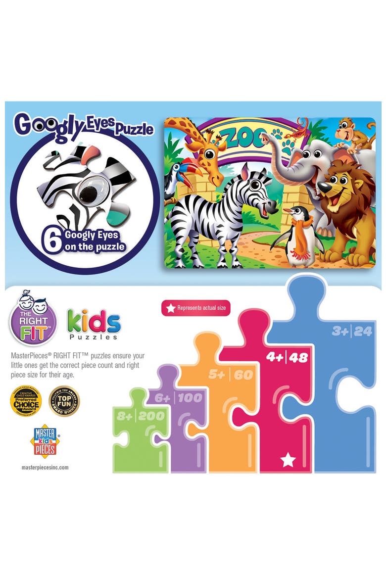 Googly Eyes Zoo Animals 48 Piece Puzzle, Alternate, color, Multicolor
