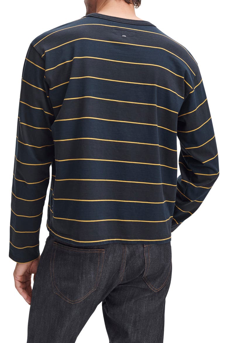 Boxy Striped Long Sleeve T-Shirt, Alternate, color, SALTWATER