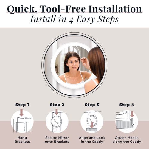 Zadro Over-the-door Led Lighted Mirror Styling Station In White