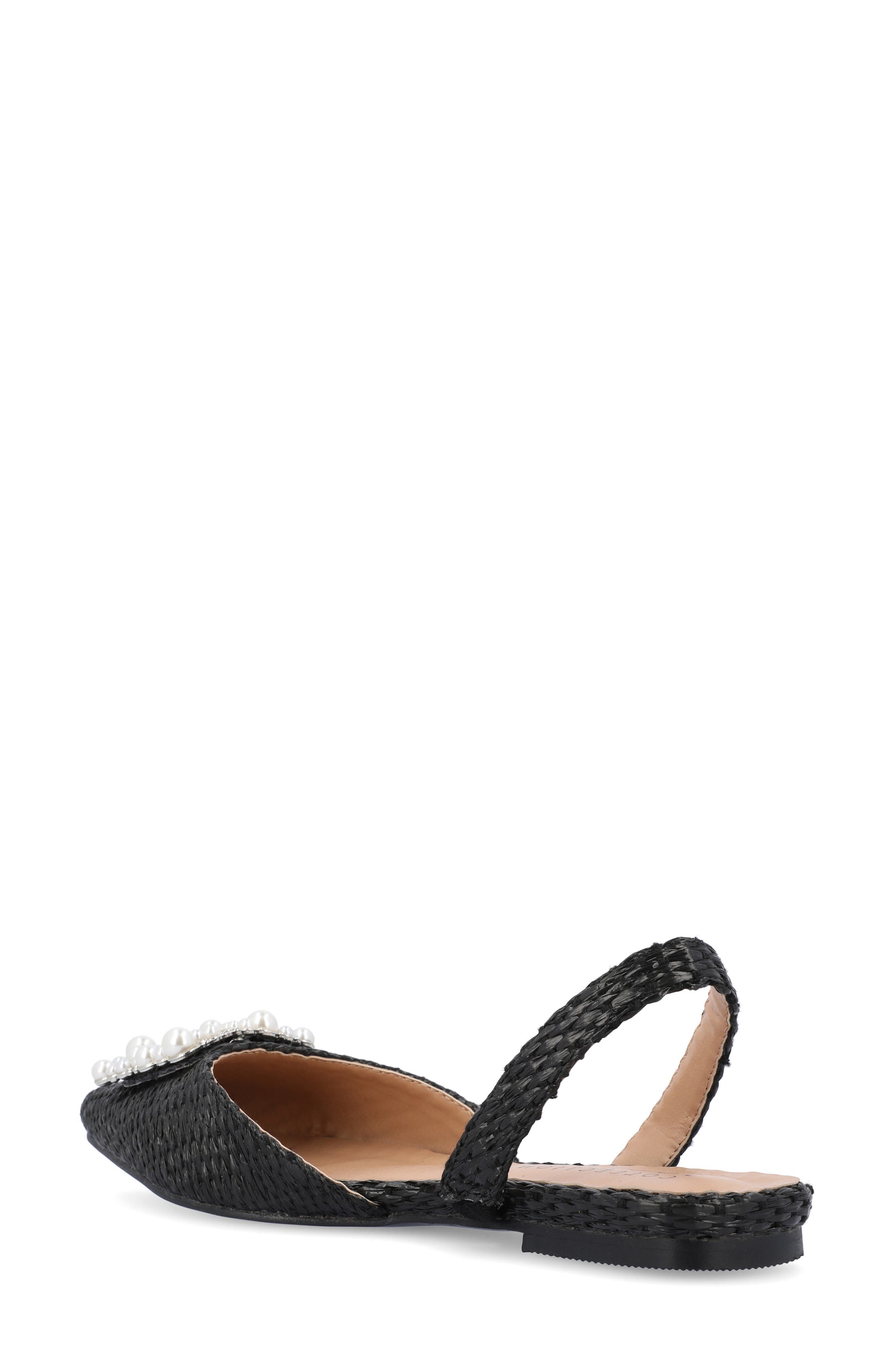 Journee Collection Hannae Slingback Flat, Alternate, color, Black