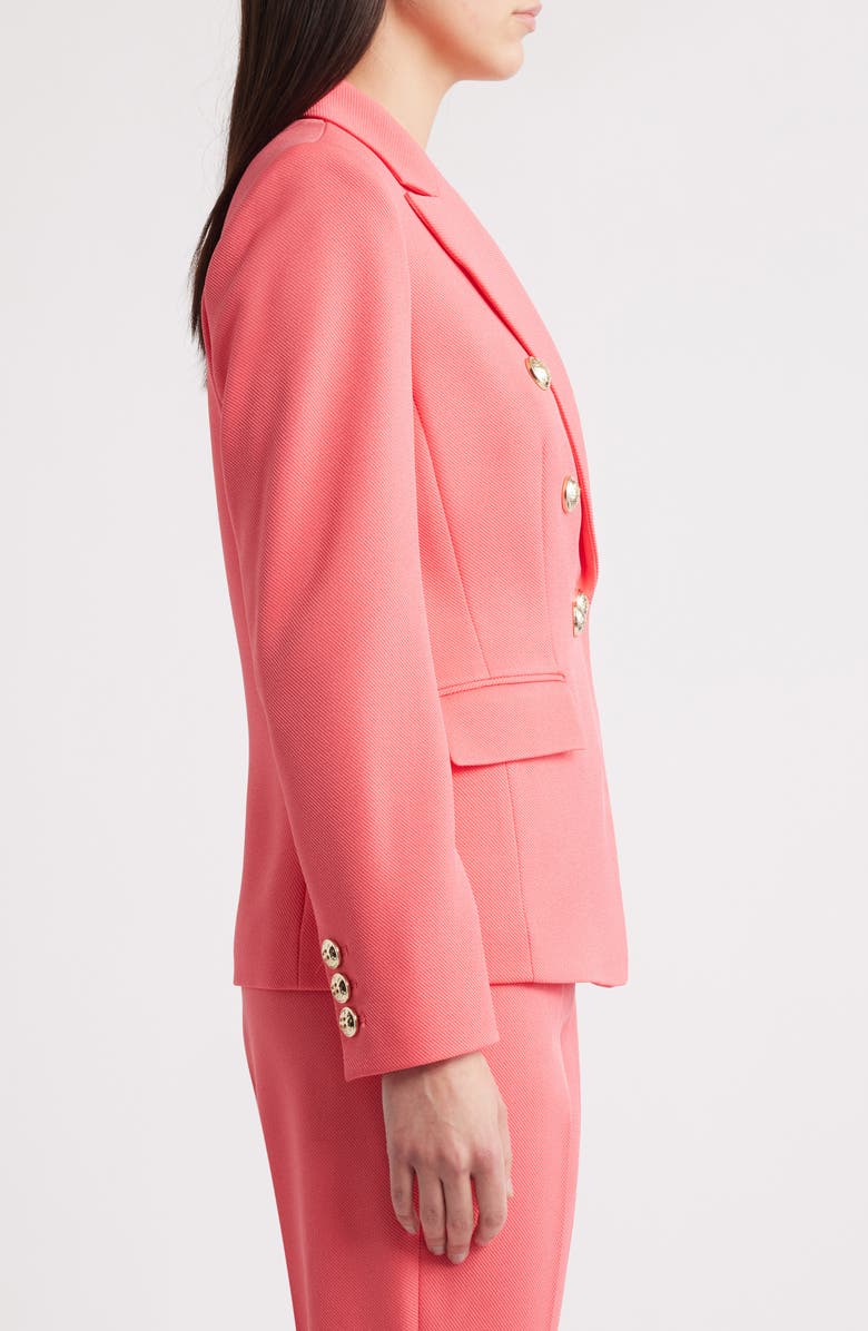 Tahari ASL Double Breasted Twill Blazer, Alternate, color, Sunset