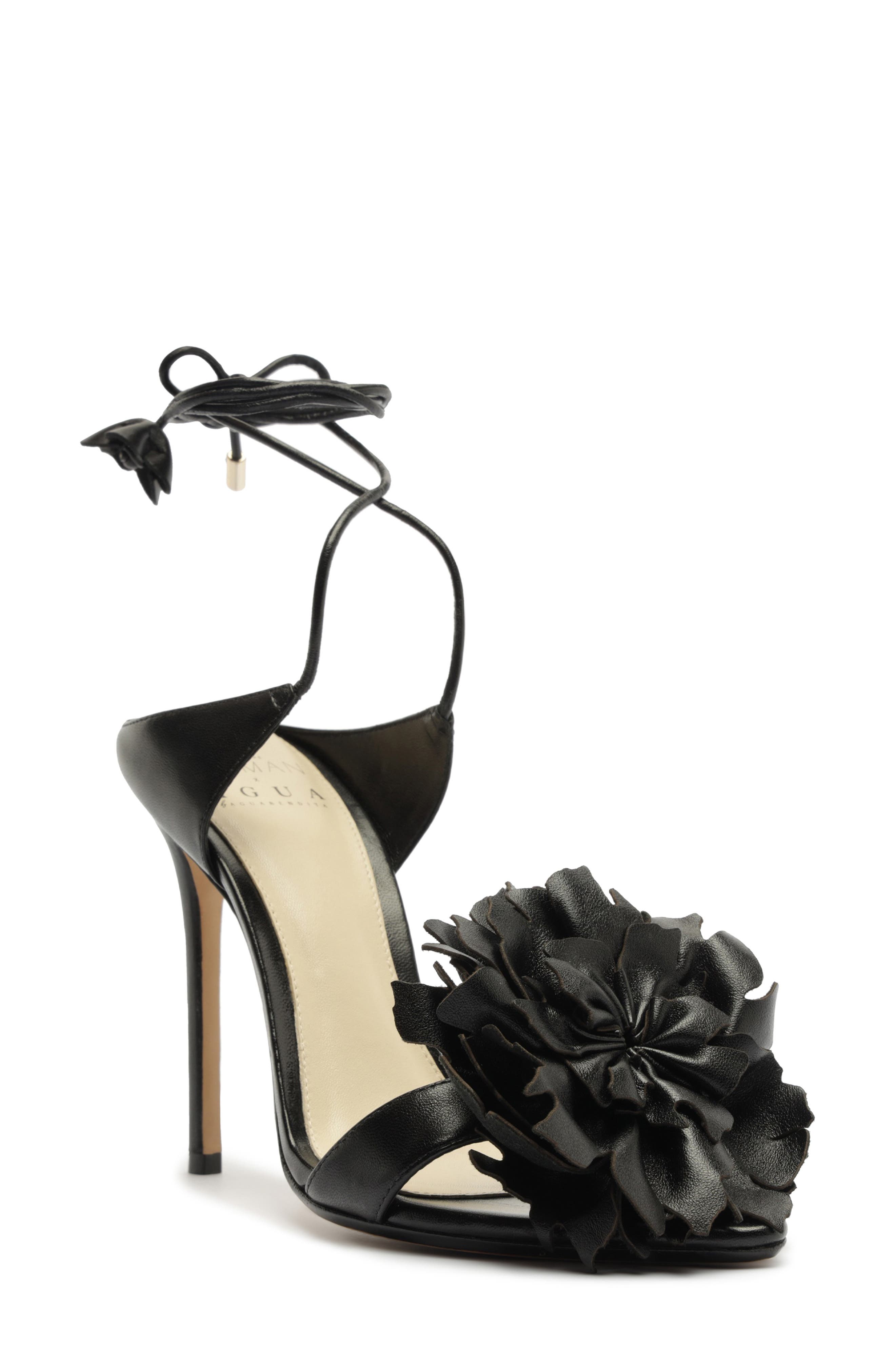 Alexandre Birman x Agua by Agua Bendita Ornela Ankle Strap Sandal, Main, color, Black