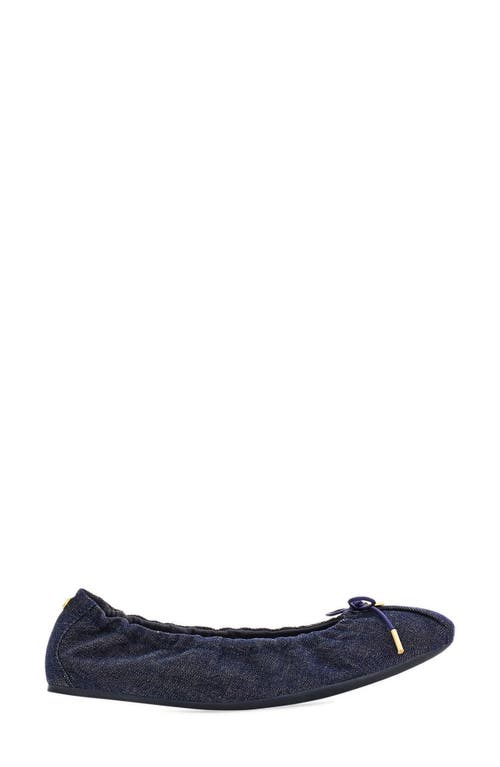 Ferragamo Joelle Denim Ballet Flat In Navy