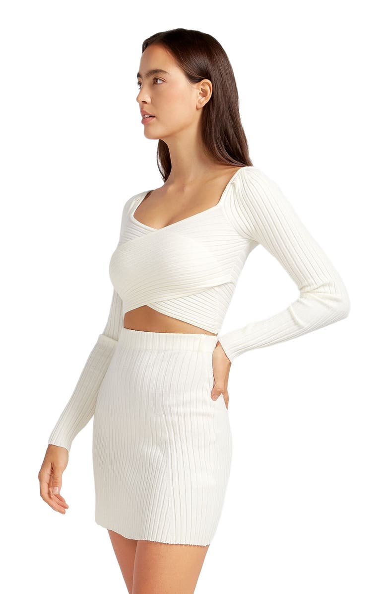 Belle & Bloom C'est Belle Knit Mini Skirt, Alternate, color, Cream