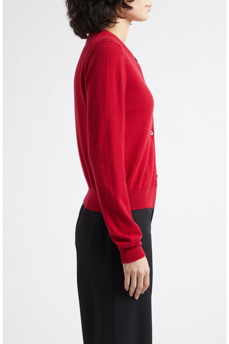 Iris Cashmere Crewneck Cardigan, Alternate, color, CLARET