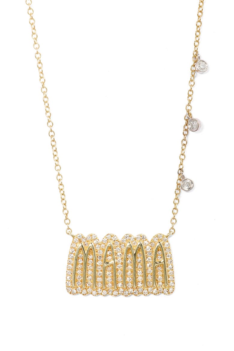Mama Diamond Pendant Necklace, Main, color, YELLOW