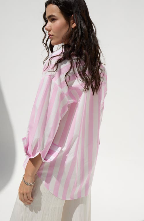 DELUC DELUC VICENZO STRIPE COTTON BUTTON-UP SHIRT 