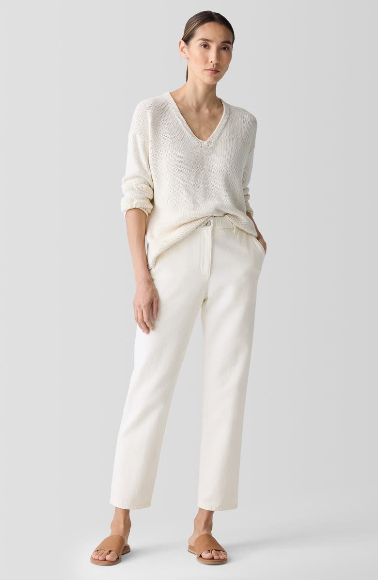 Eileen Fisher Organic Cotton Tapered Ankle Pants, Alternate, color, Undyed Natural