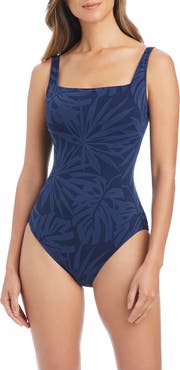 BLEU by Rod Beattie Square Neck One-Piece Swimsuit
