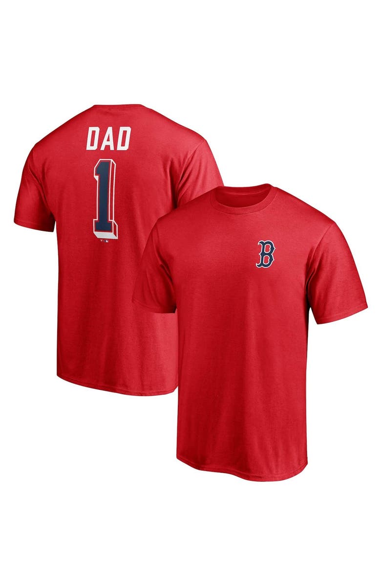 FANATICS Men's Fanatics Branded Red Boston Red Sox Number One Dad Team T-Shirt, Main, color,