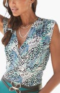 LASCANA Women's Sleeveless Wrap Look Top