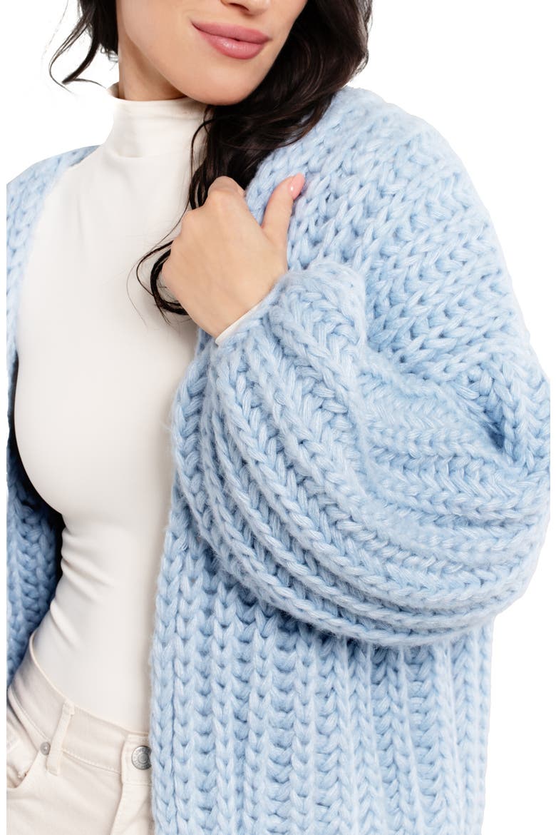 Chunky Knit Cardigan, Alternate, color, BLUE