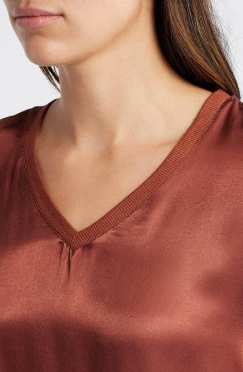 Nation Ltd June V-neck T-shirt In Cinnamon