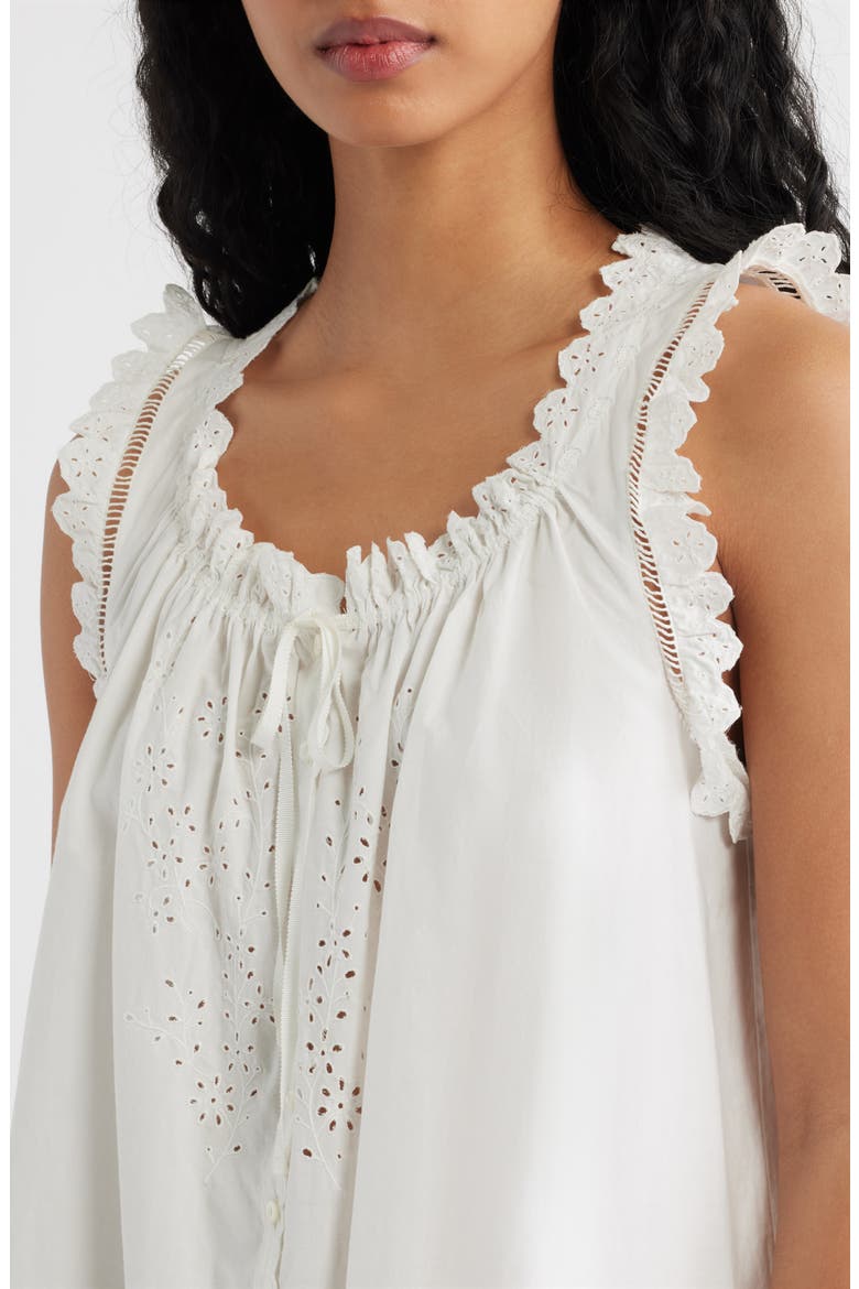 Nessie Eyelet Organic Cotton Shift Minidress, Alternate, color, SALT