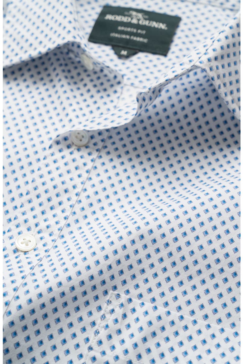 Samson Bay Sports Fit Diamond Print Cotton Button-Up Shirt, Alternate, color, SNOW