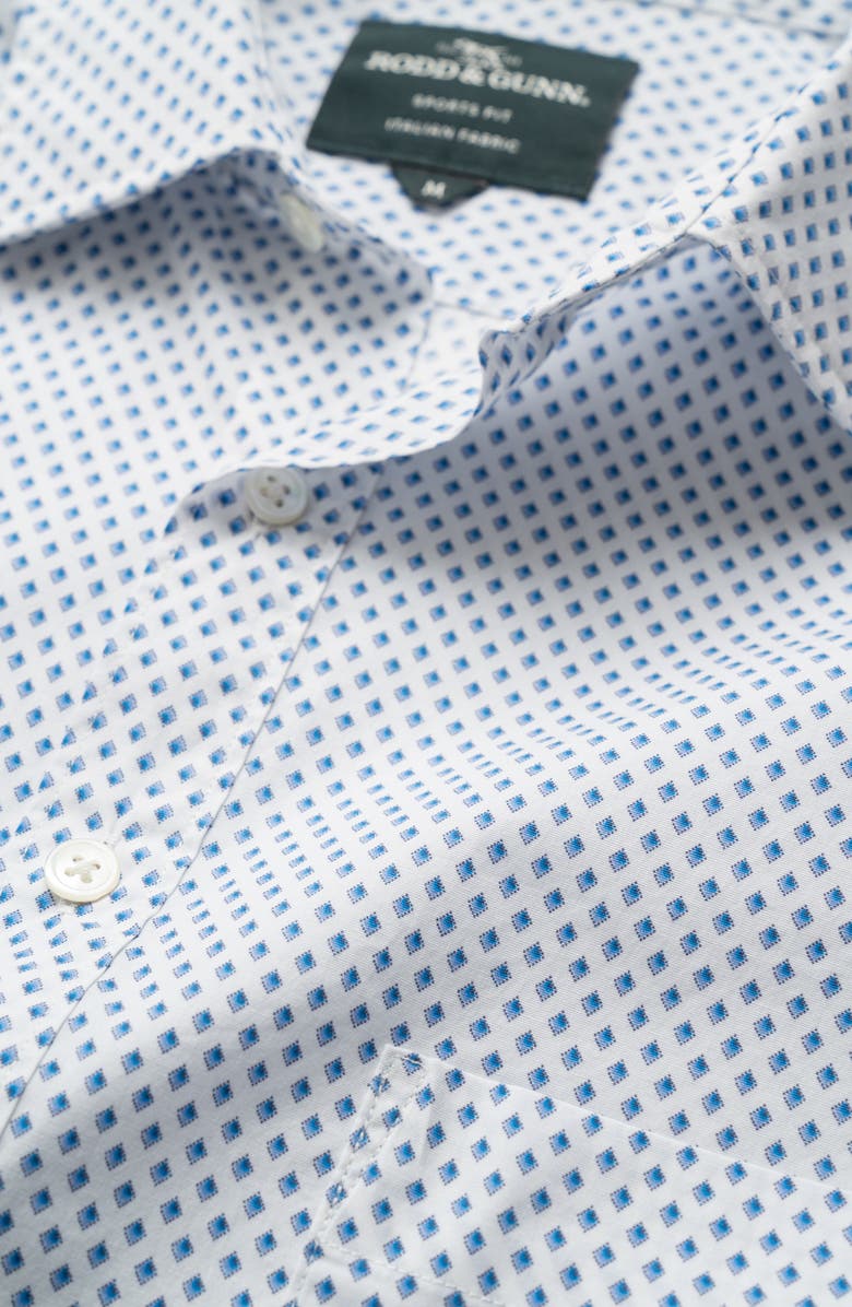 Rodd & Gunn Samson Bay Sports Fit Diamond Print Cotton Button-Up Shirt, Alternate, color, Snow