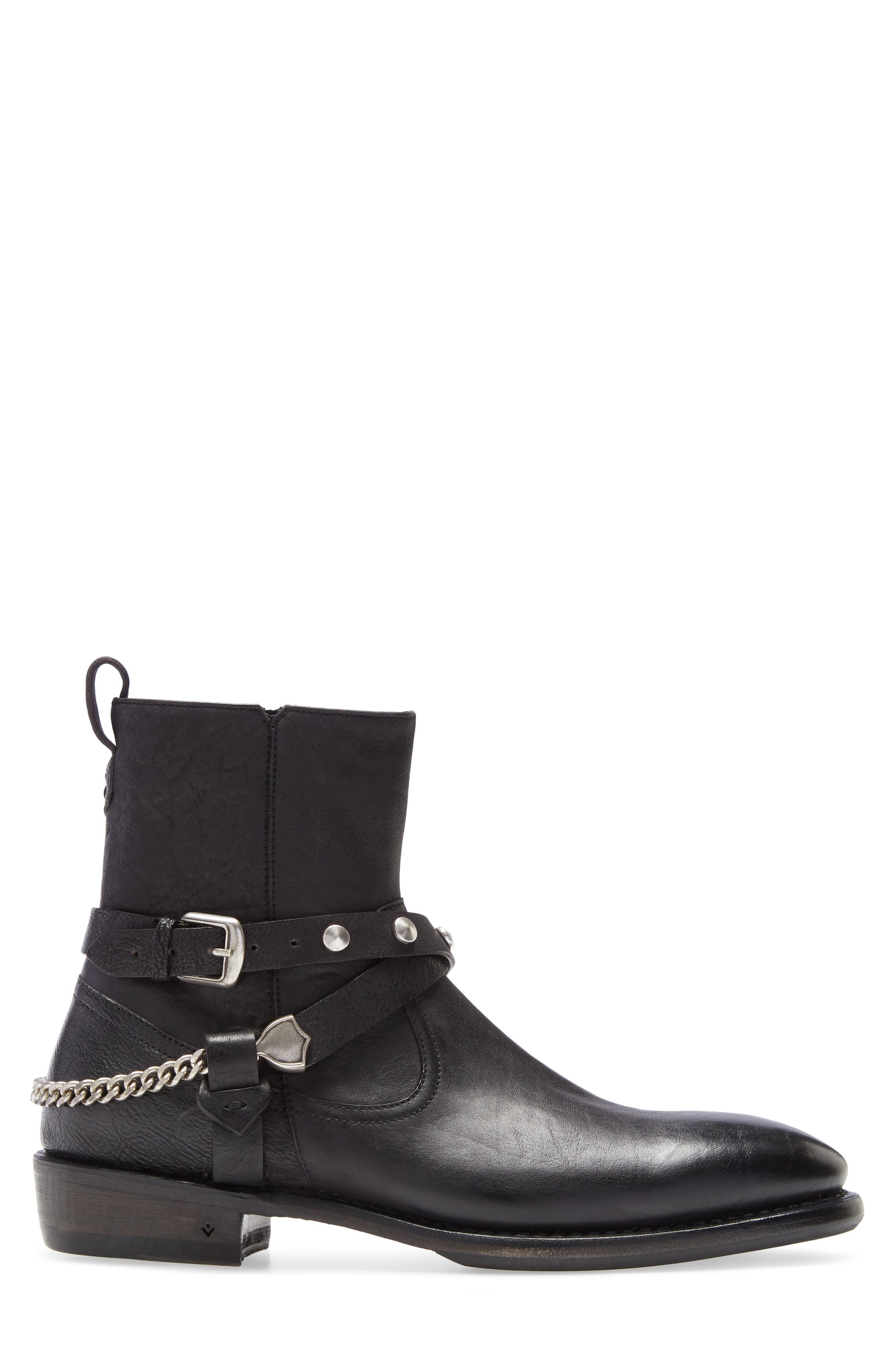 John Varvatos Star USA Heritage Zip Boot, Alternate, color, Black