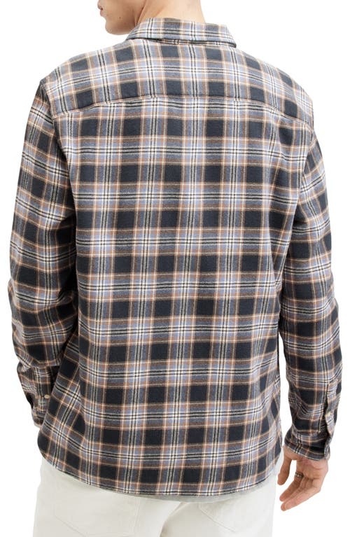 Allsaints Ventana Check Relaxed Fit Button-up Shirt In Marine Blue