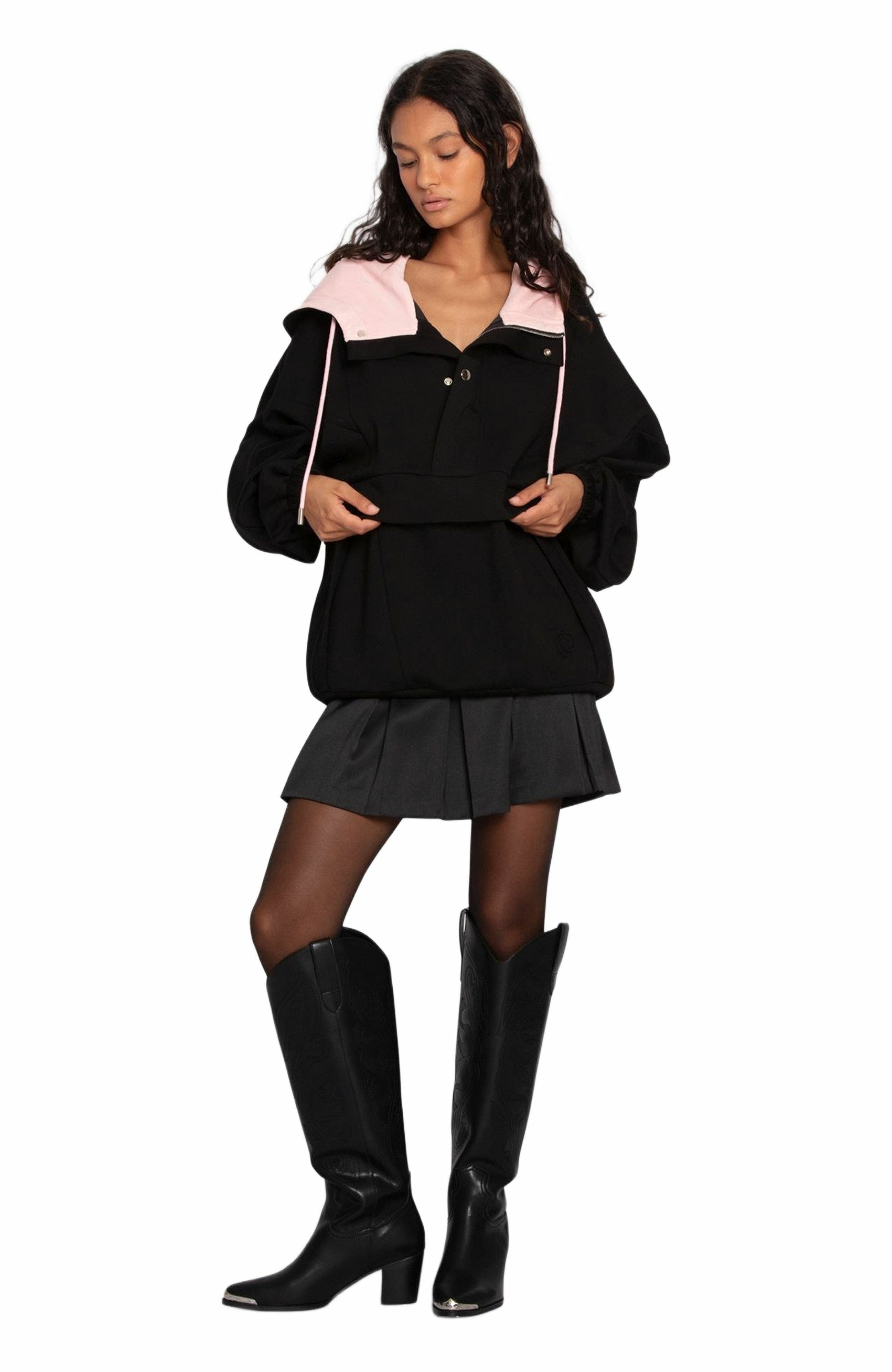 Belle & Bloom Rebelle Knee High Western Boot, Alternate, color, Black