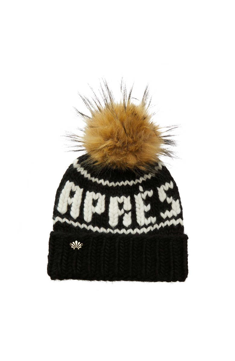 Lele Sadoughi Blacklist Apres Beanie, Main, color, Jet 001