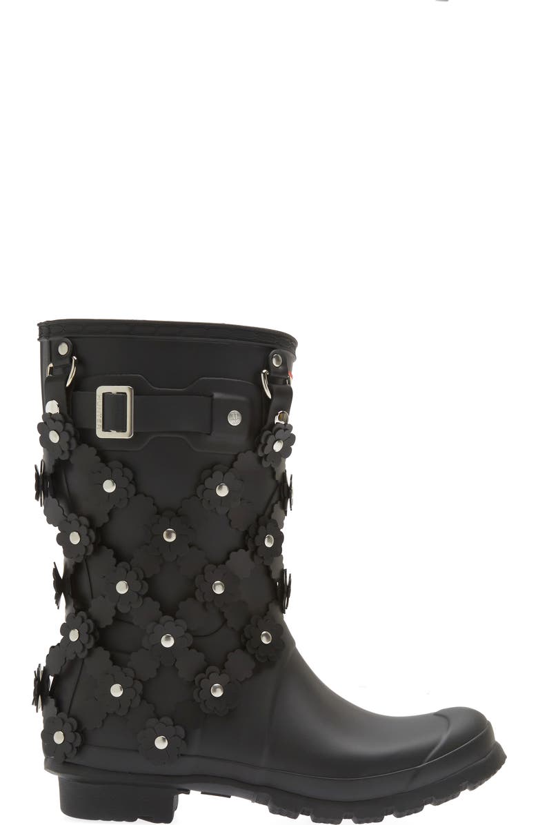 Noir Kei Ninomiya x Hunter Chain Embellished Rubber Calf Rain Boot, Alternate, color,