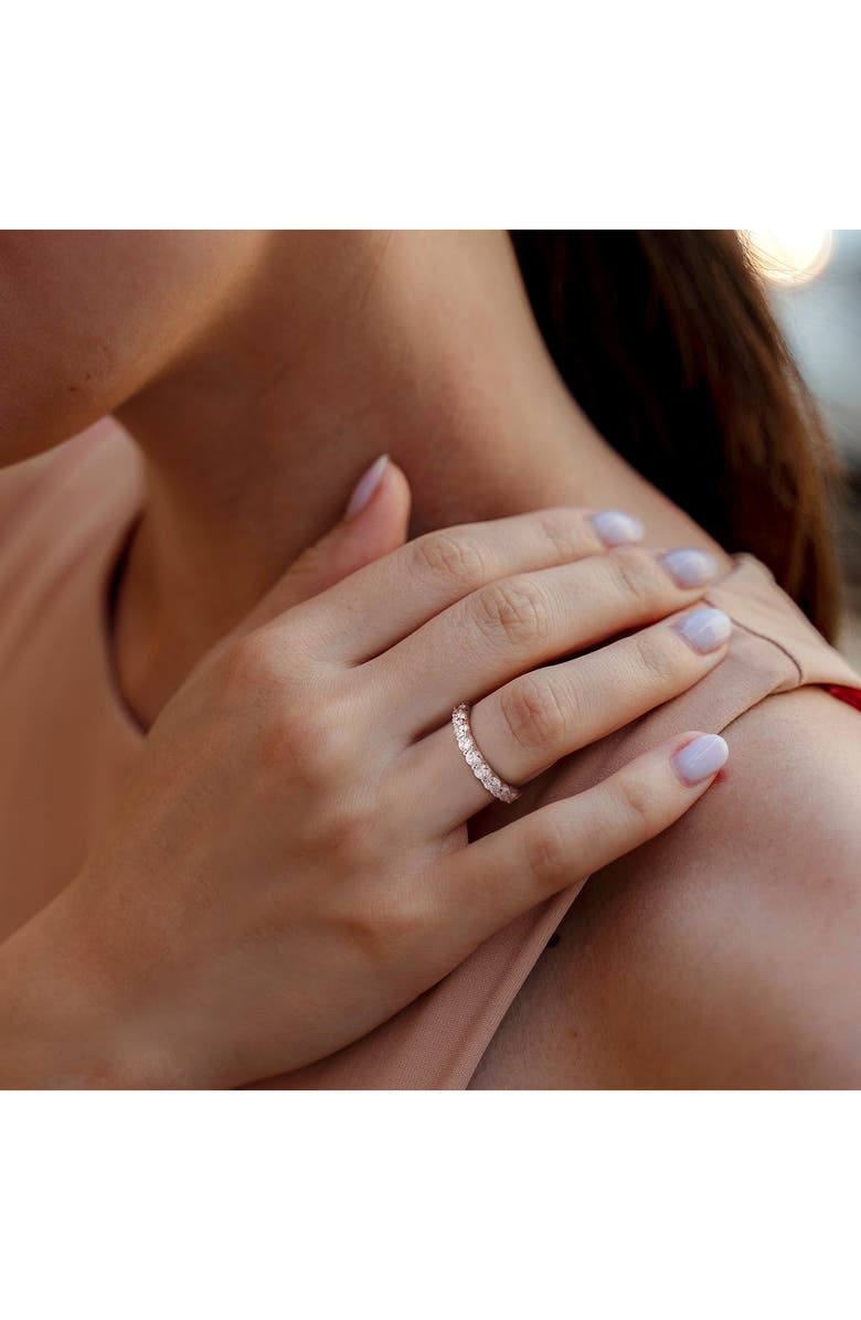 Created Forever Sterling Silver Lab Grown Diamond Anniversary Band Ring, Alternate, color, White