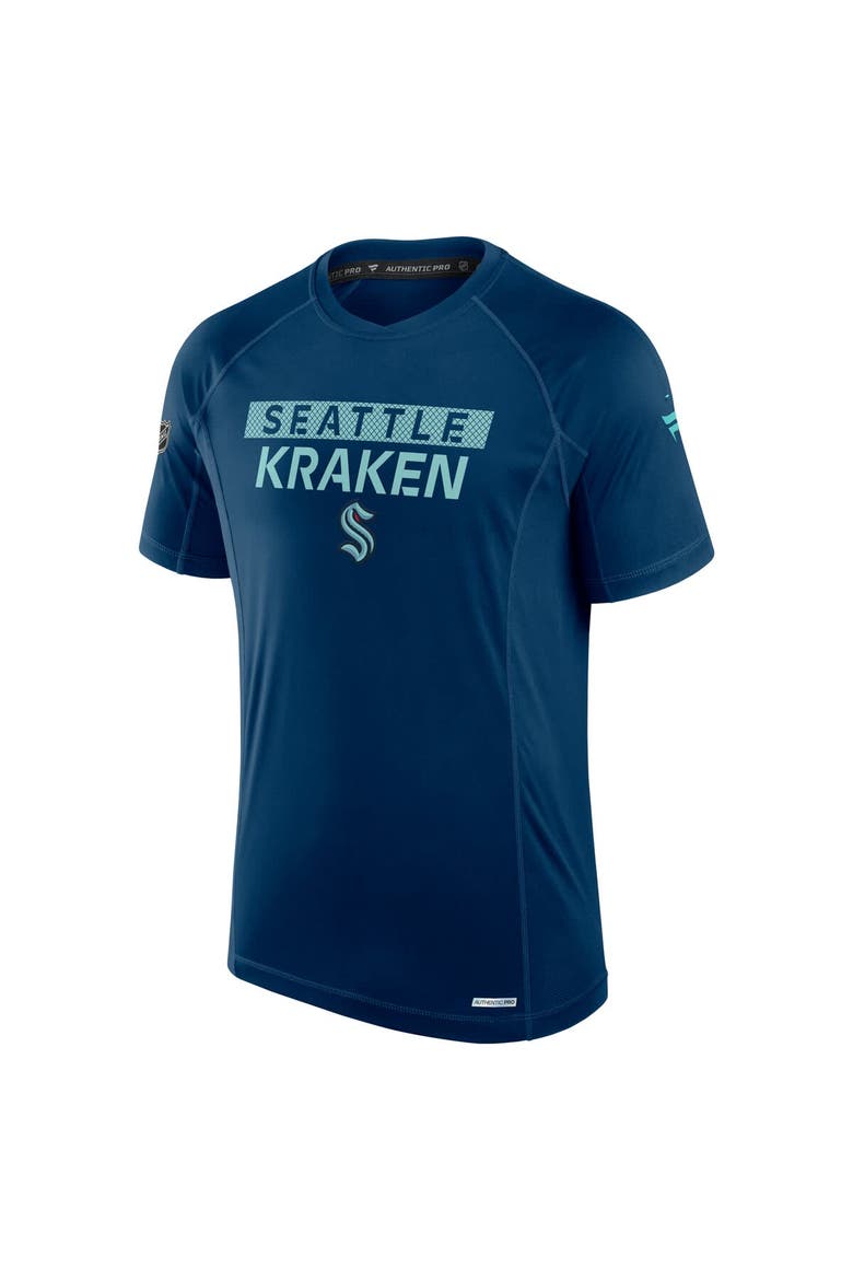 Men's Fanatics Deep Sea Blue Seattle Kraken Authentic Pro Rink Tech T-Shirt, Alternate, color, Navy