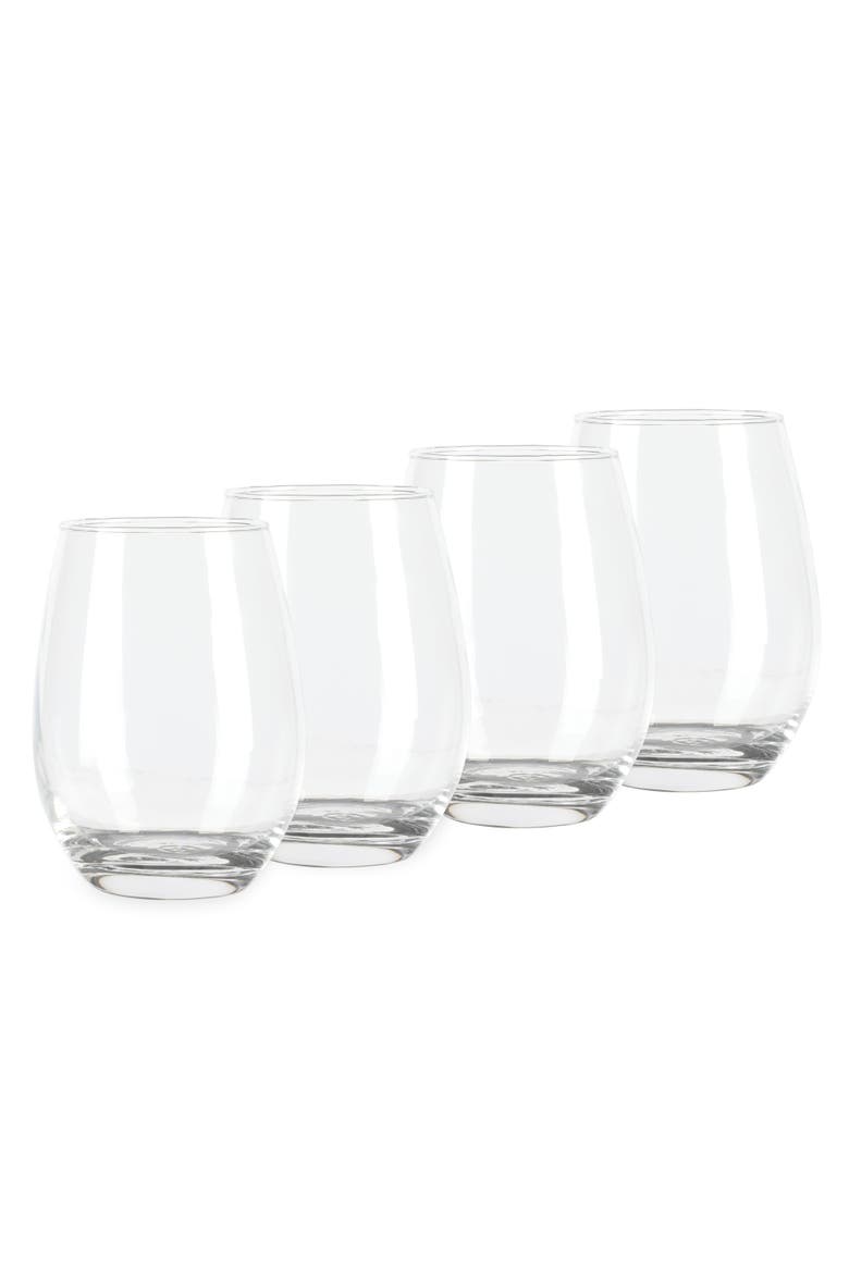 Farrow 4-Pack 18 oz Stemless Wine Glasses, Main, color, Multicolor