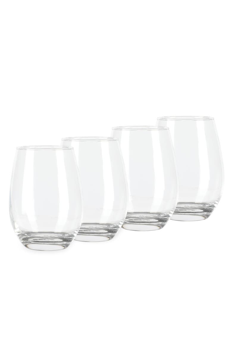MARTHA STEWART Farrow 4-Pack 18 oz Stemless Wine Glasses, Main, color, Multicolor