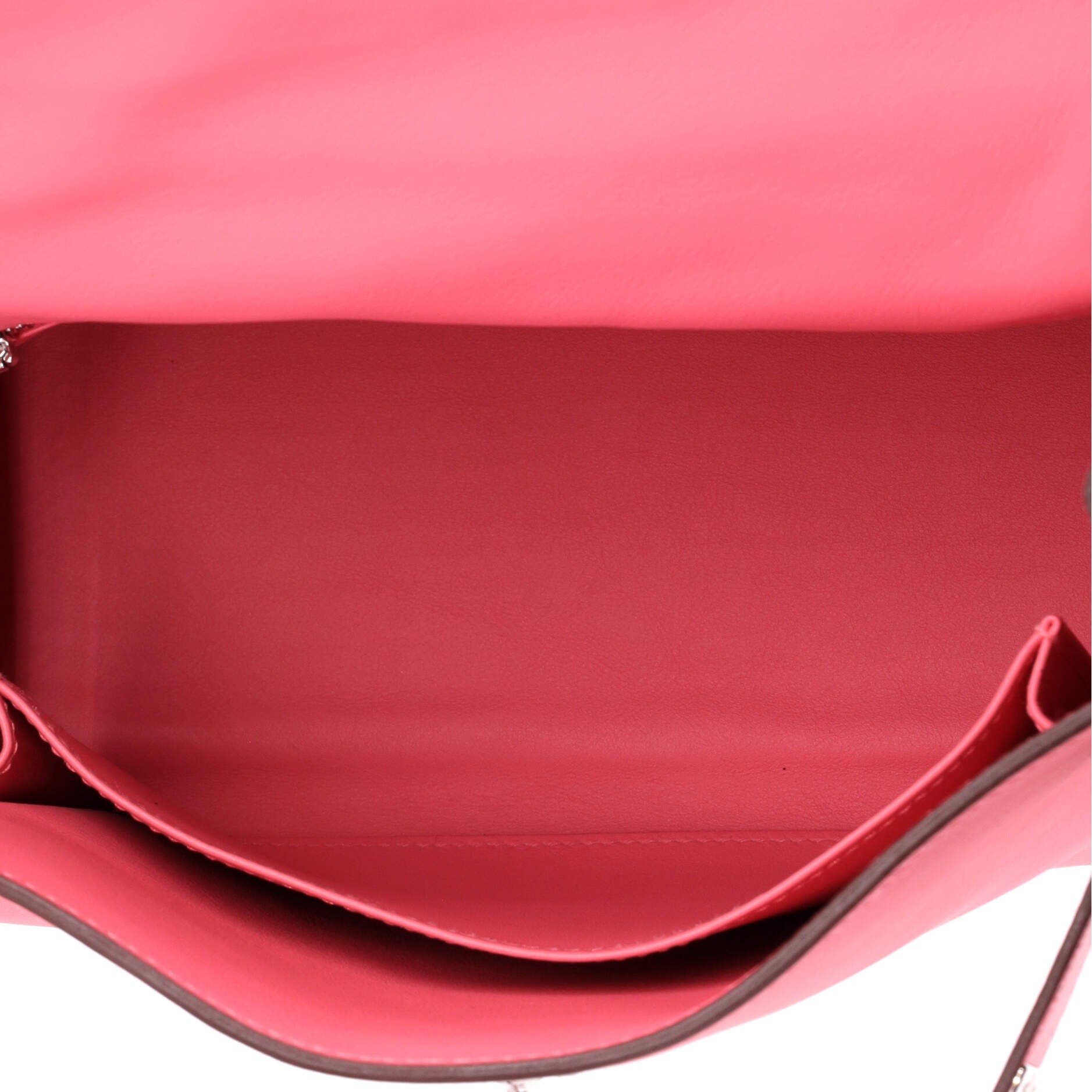 Pre-Owned Hermes Kelly Handbag Pink Swift with Palladium Hardware 25, Alternate, color, Rose Azalee