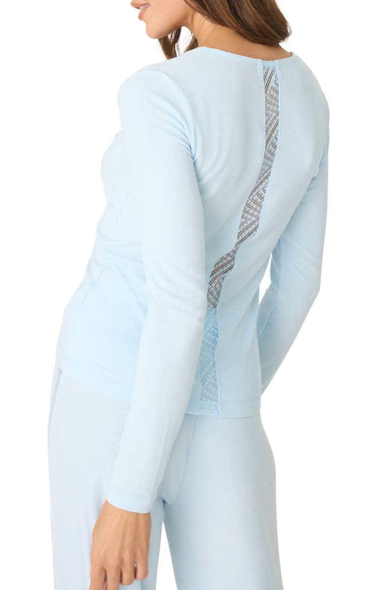 PJ Salvage Lacey Basics Stretch Modal Pajama Top, Alternate, color, Blue Haze