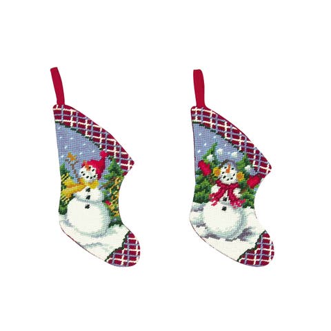 Snow Fun Petit Point Mini Stocking A/2